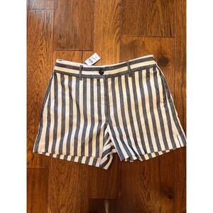 Loft NWT Striped Nautical Coastal Sz 2 Shorts Cotton Natural Textured Summer